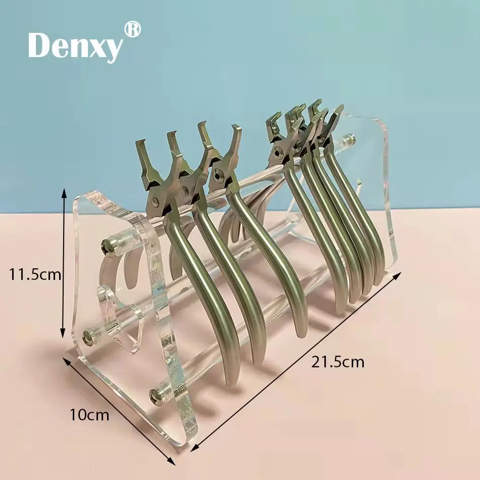 Denxy 1pc Thick High-Quality Dental Pliers Stand Clear Acrylic Instrument Rack Pliers Shelf  Dental Accessories