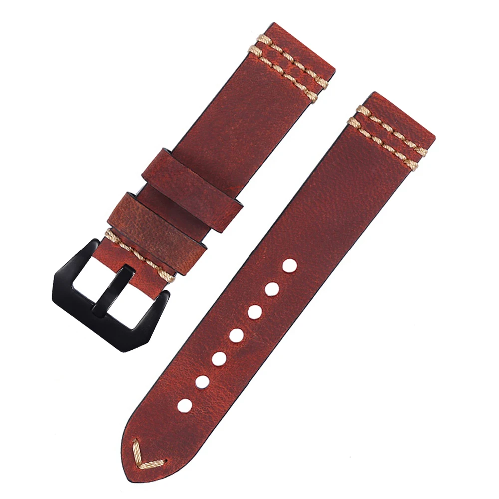 Leather Watch Strap For Watch GT2 46mm Handmade Watchband 20mm 22mm Red Blue Genuine Leather Bracelet for Watch High quality