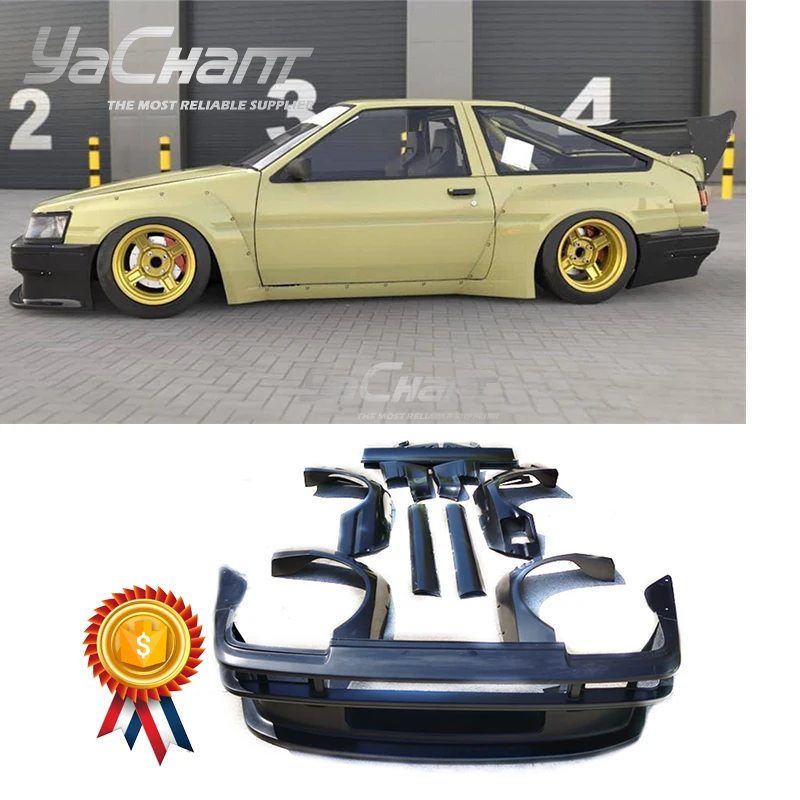 

FRP Kit Fit For 1983-1987 Corolla (AE86) Trueno Hatchback PD RB Aero Style Bodykit Bumper Fender Side Skirts