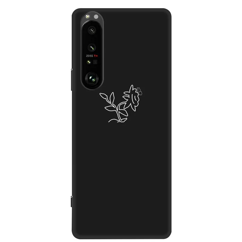 For Sony Xperia 1 III Case Silicone Cartoon Cover For Sony Xperia1iii 1iii PhoneCase Black Hollow Design Back Protective Fundas