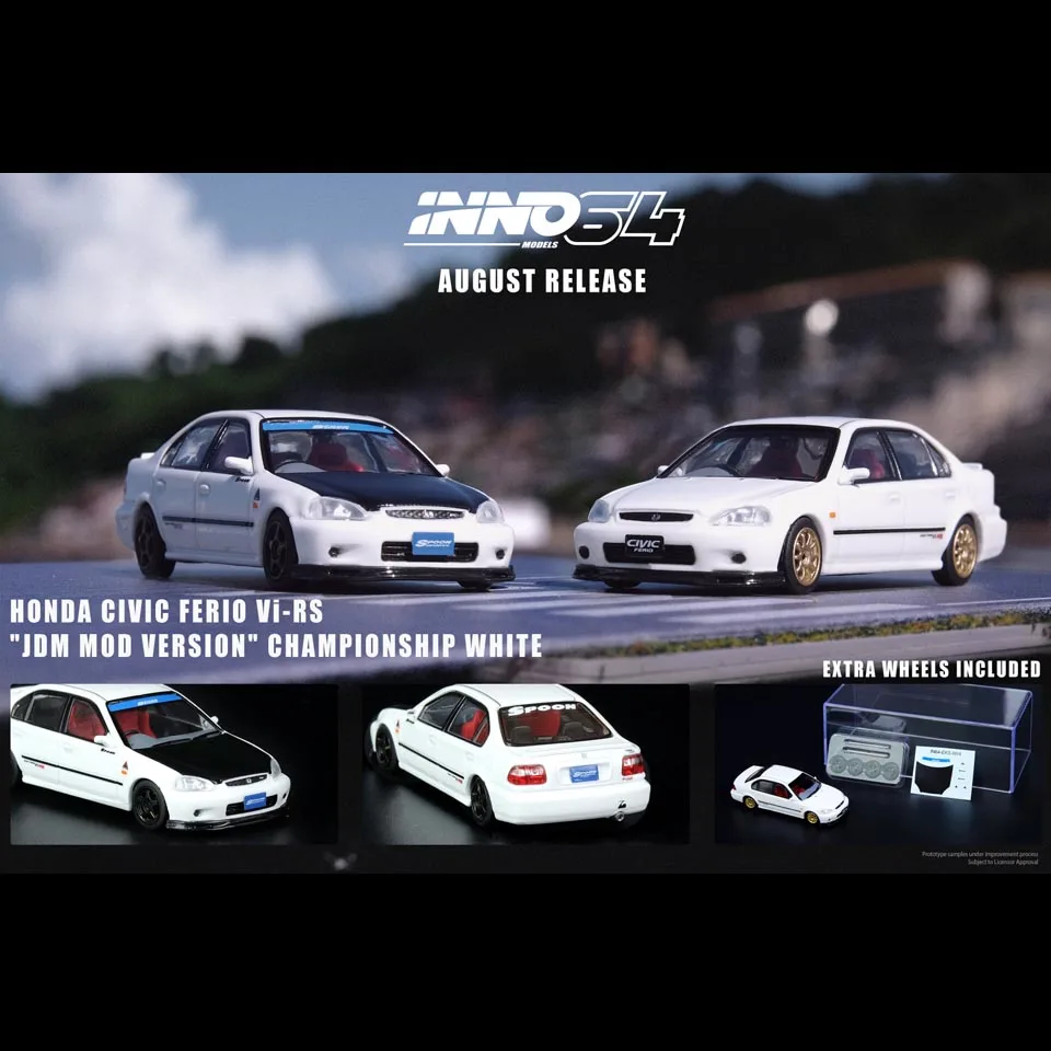 INNO64 1:64 Honda Civic FERIO TypeR EK3 OsakaJDM VI RS JDAM MOD VERSION  collection die casting alloy car model ornaments