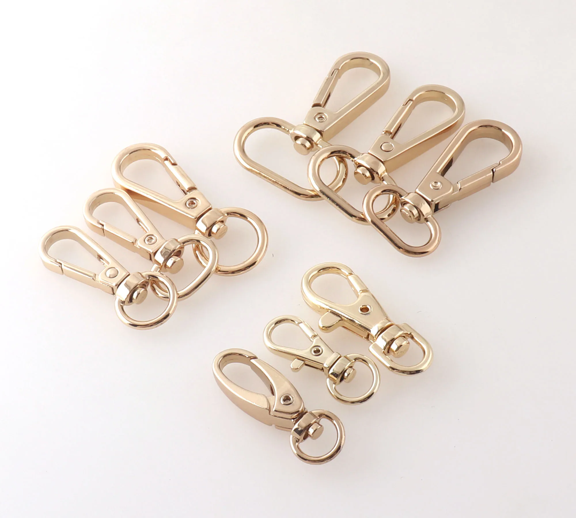 10 PCS Lobster Swivel Clasps Pale Gold Hook Clasps Carabiner Snap,Buckle Gate Bag Purse Strap Handbag Purse Hook-7mm-25mm