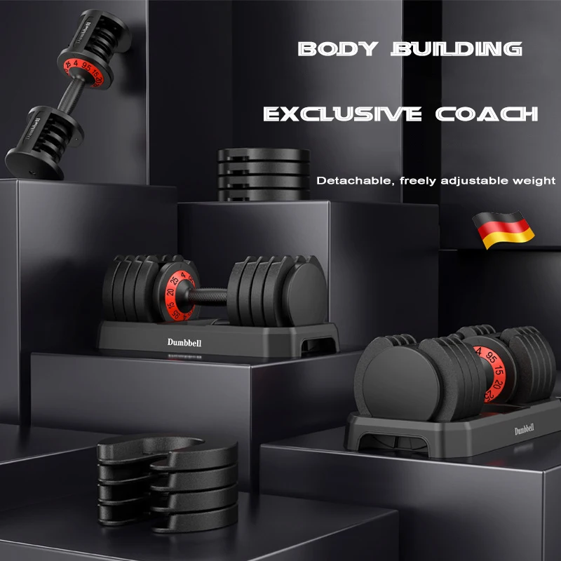 Adjustable Dumbbell Set for Gym, Universal Fitness Equipment, Intelligent Combination, 20kg, 25kg, 32kg