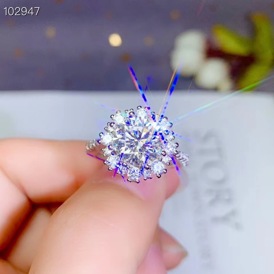 

exquisite sparkling moisanite ring for women ring 925 sterling silver birthday gift shiny better than diamond engagement ring