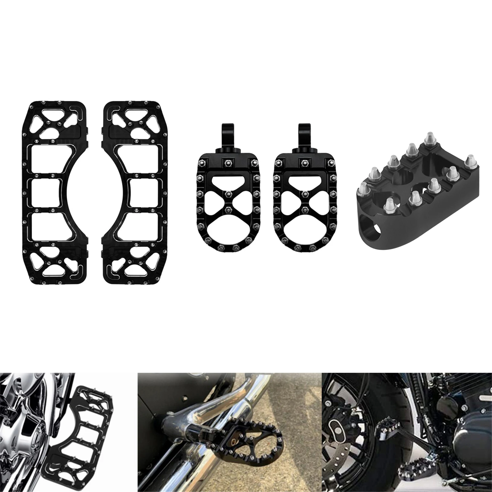 Driver Floorboards Rear Footrest Footpeg Mount Brake Arm Toe Heel Shifter Shift Lever Shifter Pegs For Harley Touring FLHR 08-13