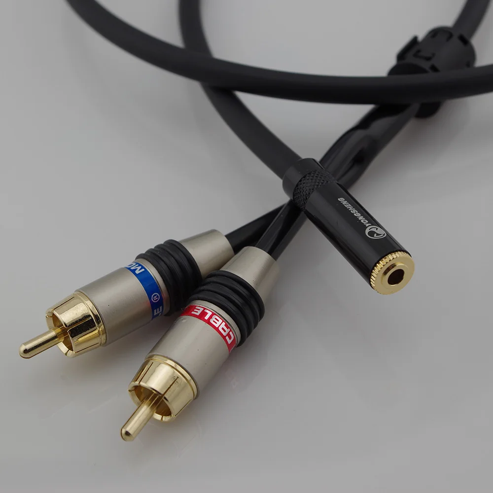 HIFI RCA Cable 2RCA to 3.5 Audio Cable RCA 3.5mm Jack RCA AUX AUDIO Cable for Amplifier Headphone Speaker Y Splitter Cable Cord
