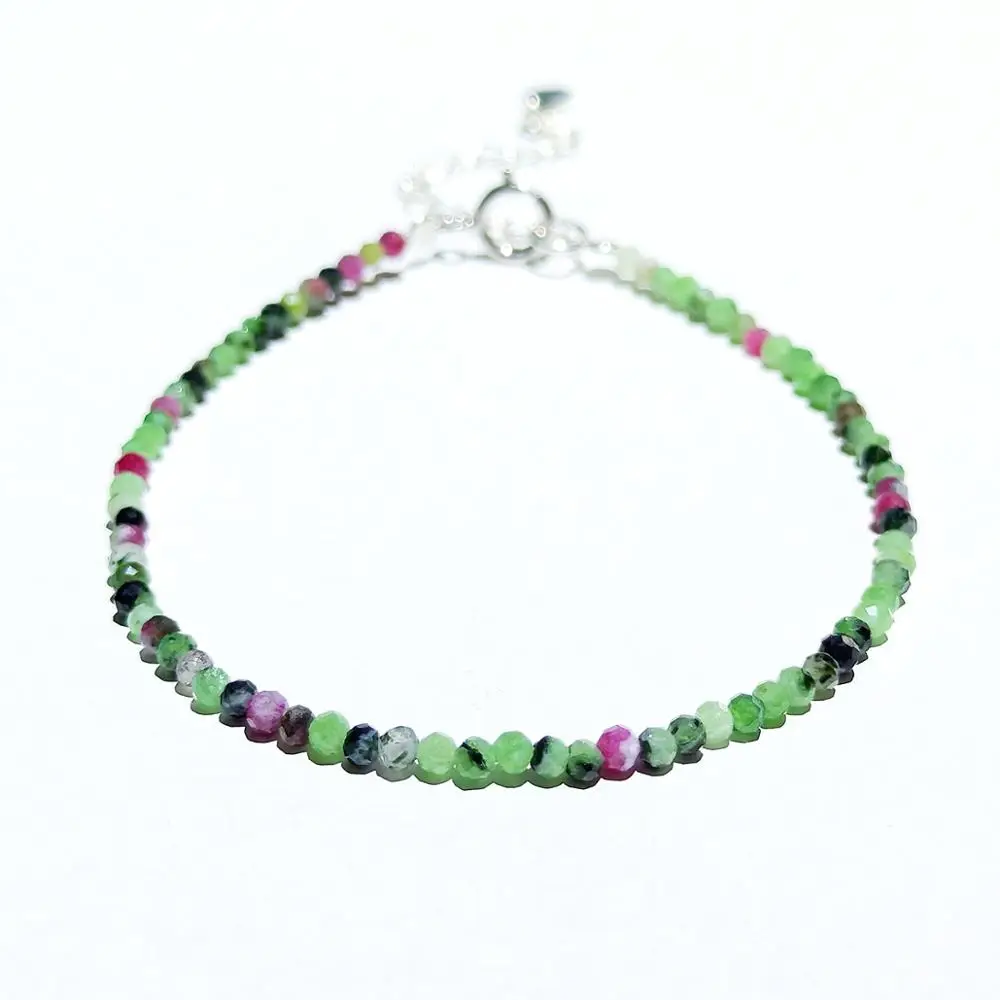 

Lii Ji Natural Anyolite Bracelet 925 Sterling Silver adjustable Bracelet Gemstone Jewelry Gift for Friend Birthday