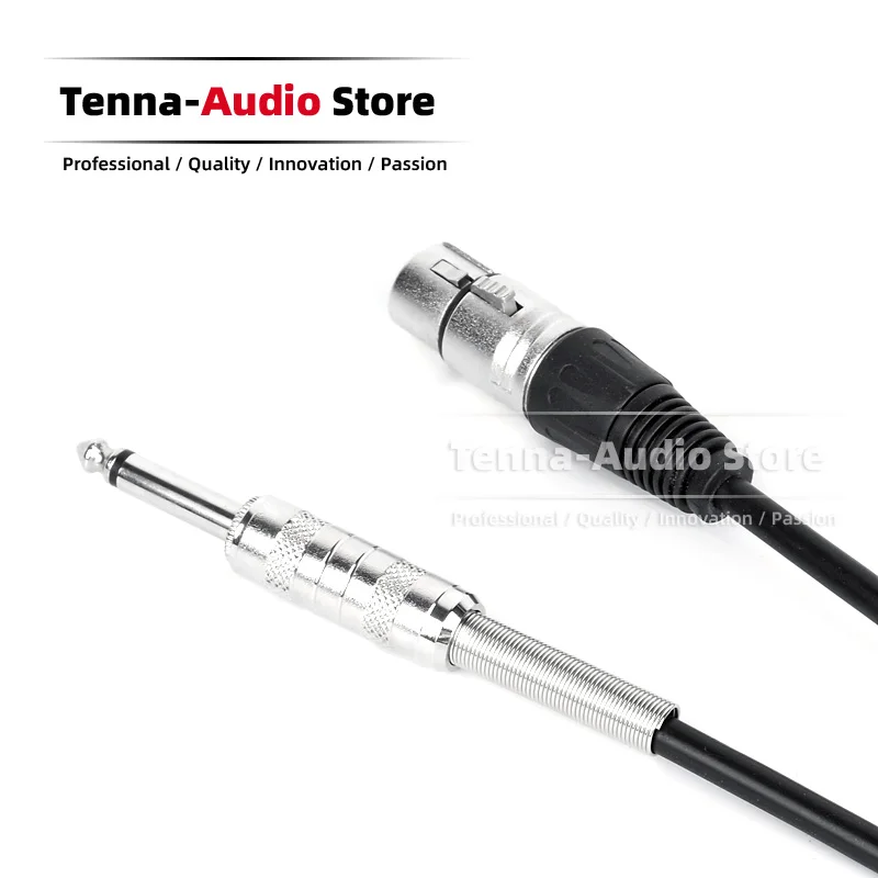 6.3 mm TS Jack To XLR Female Plug Wire Microphone Cable For SHURE SM7B SM 7B PG 48 58 PG48 PG58 PGA48 PGA58 Mic Audio Cord Lead