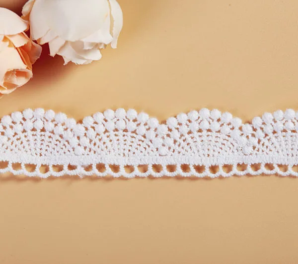 1yard Width:2cm Cotton Ivory White Lace Embroidered Lace Trimming for DIY Sewing Clothing Accessories(ss-678)