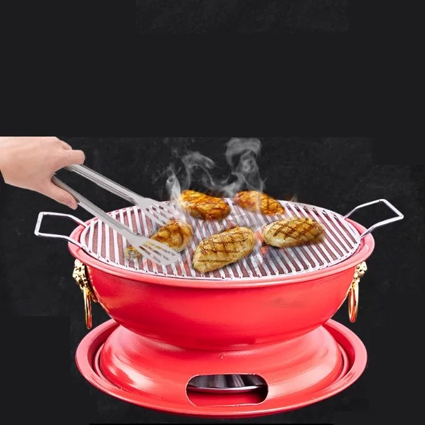 

Charcoal barbecue grills table bbq grill household commercial old clay stove heating stove Baking net with double handle