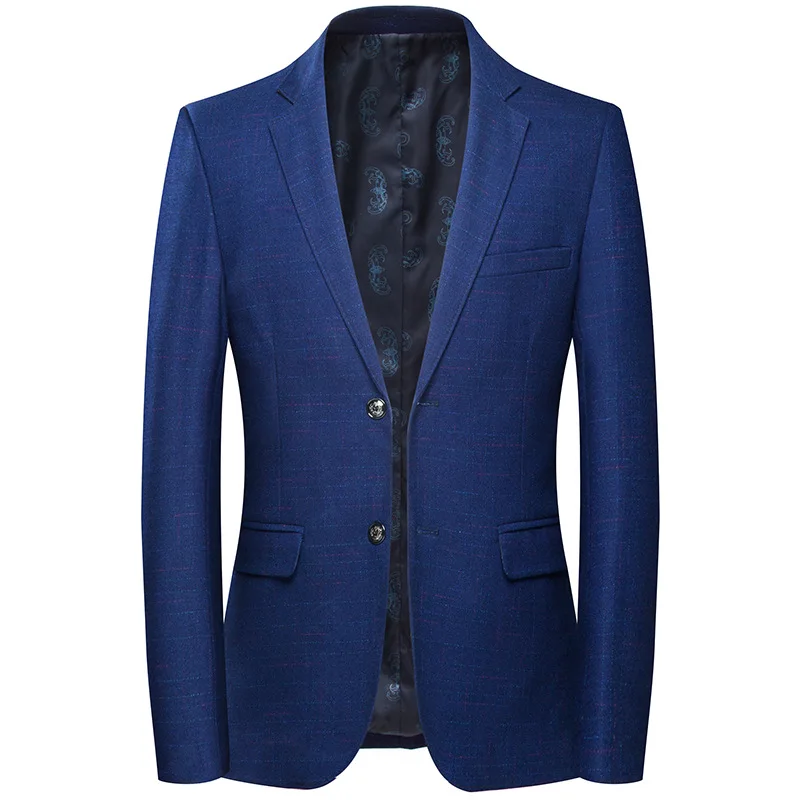 

Classic Plaid Single Breasted Men Blazer Jacket Masculino Wool-blend Slim Fit Business Casual Blazer Hombre Men Blazers