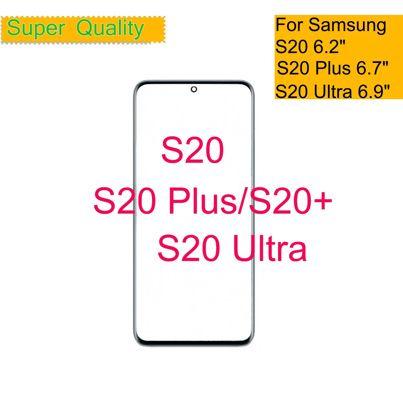 For Samsung Galaxy S20 Plus Ultra Touch Screen Panel Front Outer LCD Glass Lens With OCA Glue Replacement