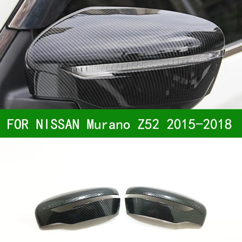 For NISSAN Murano Z52 2015-2018 car Rearview mirror cover trim, black carbon fibre Side Mirror Covers 2015 2016 2017 2018