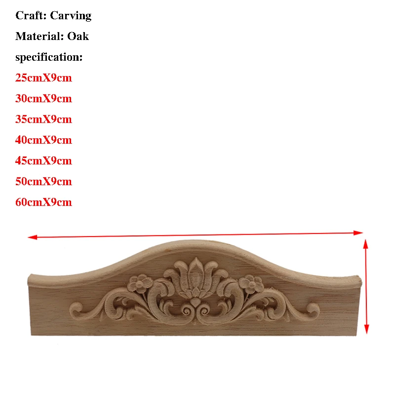 Wood Carving Carved Decal Corner Long Onlay Applique Unpainted Door Furniture Woodcarving Decorative Figurines Craft Home Decor