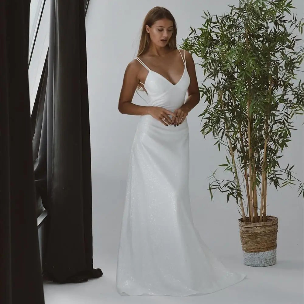 Vestidos de casamento com saia removível sereia querida cinta de espaguete vestidos de noiva trem saperate elegante sem costas lindo