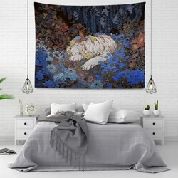 Mandala Velvet Wall Hanging, Forest Landscape Tapestry, Flower, Jungle, Animal, Moon, Ocean, for Bedroom Decor