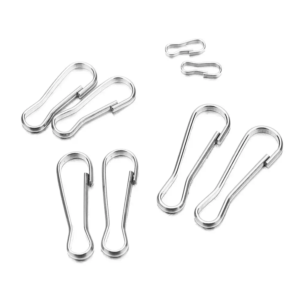 30pcs 9 20 25 28mm Stainless Steel Snap Lanyard Clip Hook Gourd Buckle Keychain Camping Clasps Carabiner Hanging Buckle Keyring image 3