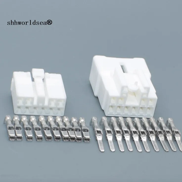 Shhworldsea 2/100Sets 10 Pin 2.2mm MG651056 MG641059 Car Female Male Wire Connector plug Sockets With Terminals