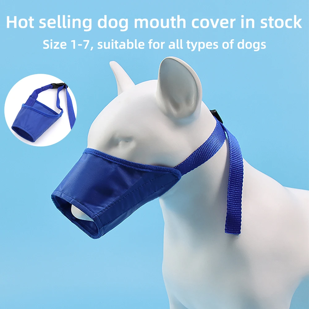 Pet Dog Adjustable Mask Bark Bite Mesh Mouth Muzzle Grooming Anti Stop Chewing Pets Dog Accessories Bark Control Collar for Dogs