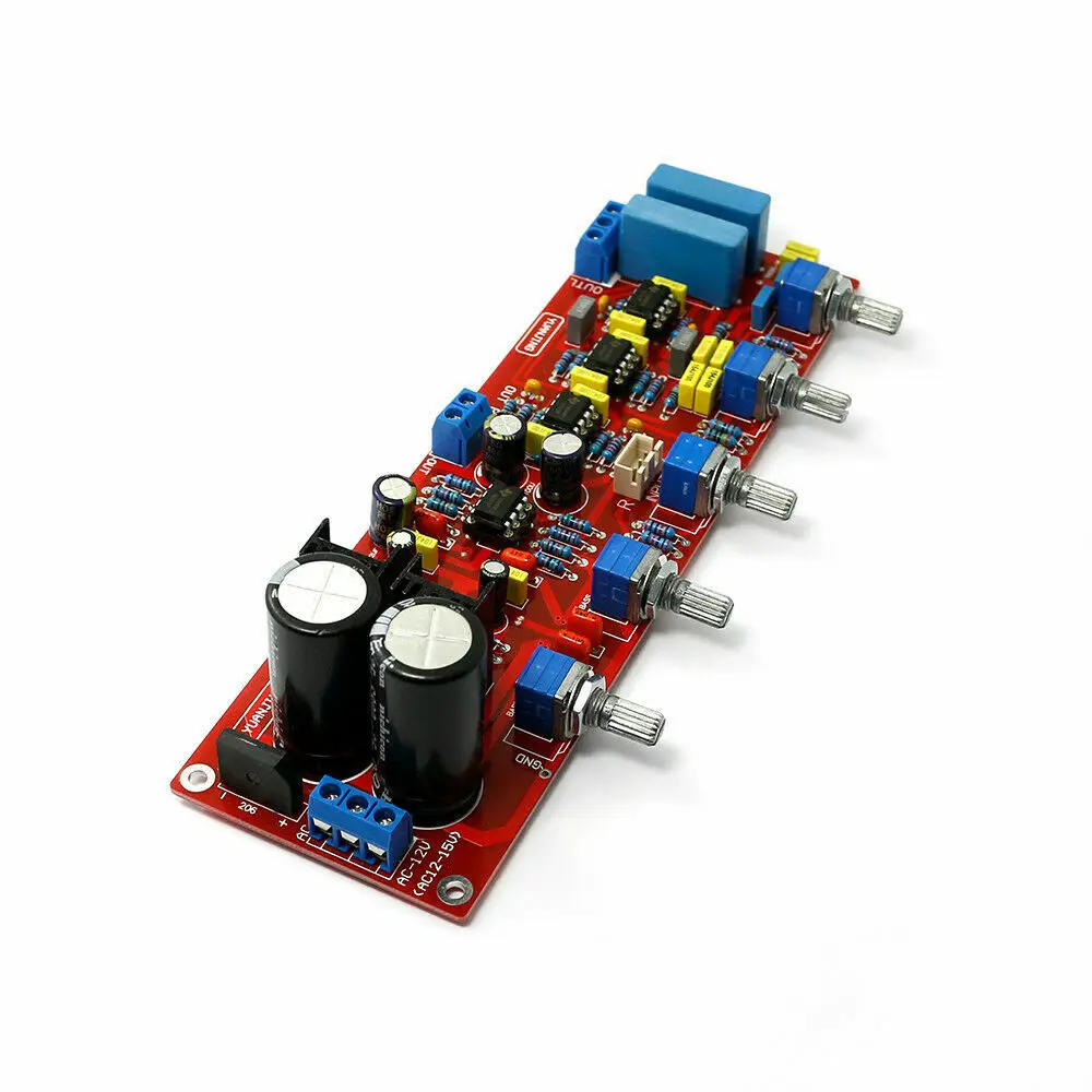 NE5532 HiFi 2.1 Tone Preamplifier Completed Board