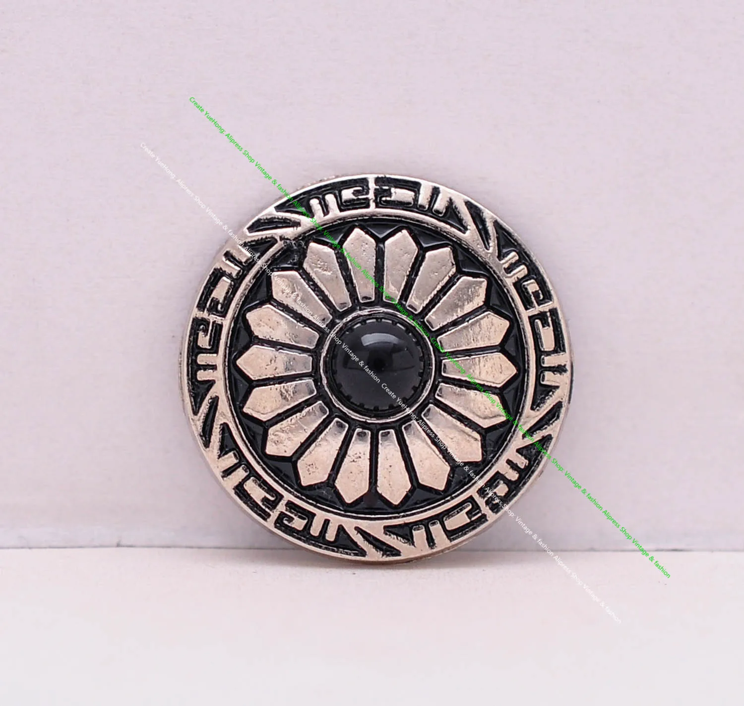 10pcs 20mm Silver Sun Flower Carved Black Turquoise Leathercraft Accessories Belt Gun Holster Conchos For Leather Screw back