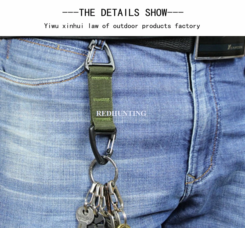 4.72 inches Double Plastic Triangle Tactical Nylon Belt Clip Molle Hooks Key Holder Carabiner Buckle Keychain