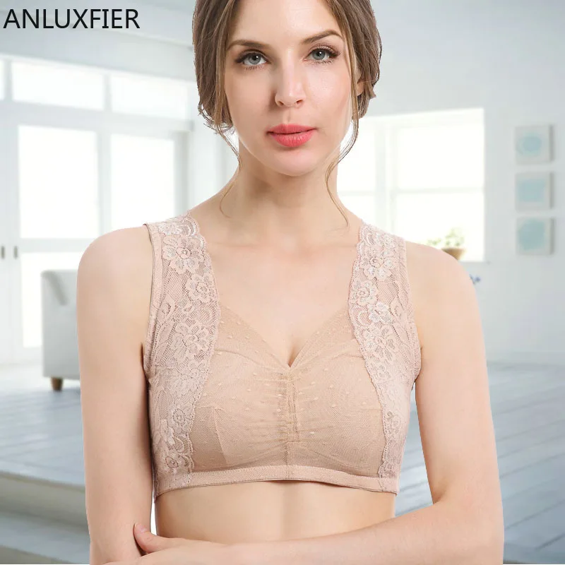 X101 Lady Artificial Breast Lace Sexy Underwear Women Gathered Back Large Size Bra Breast Holding Bra Seamless Bras Back Open