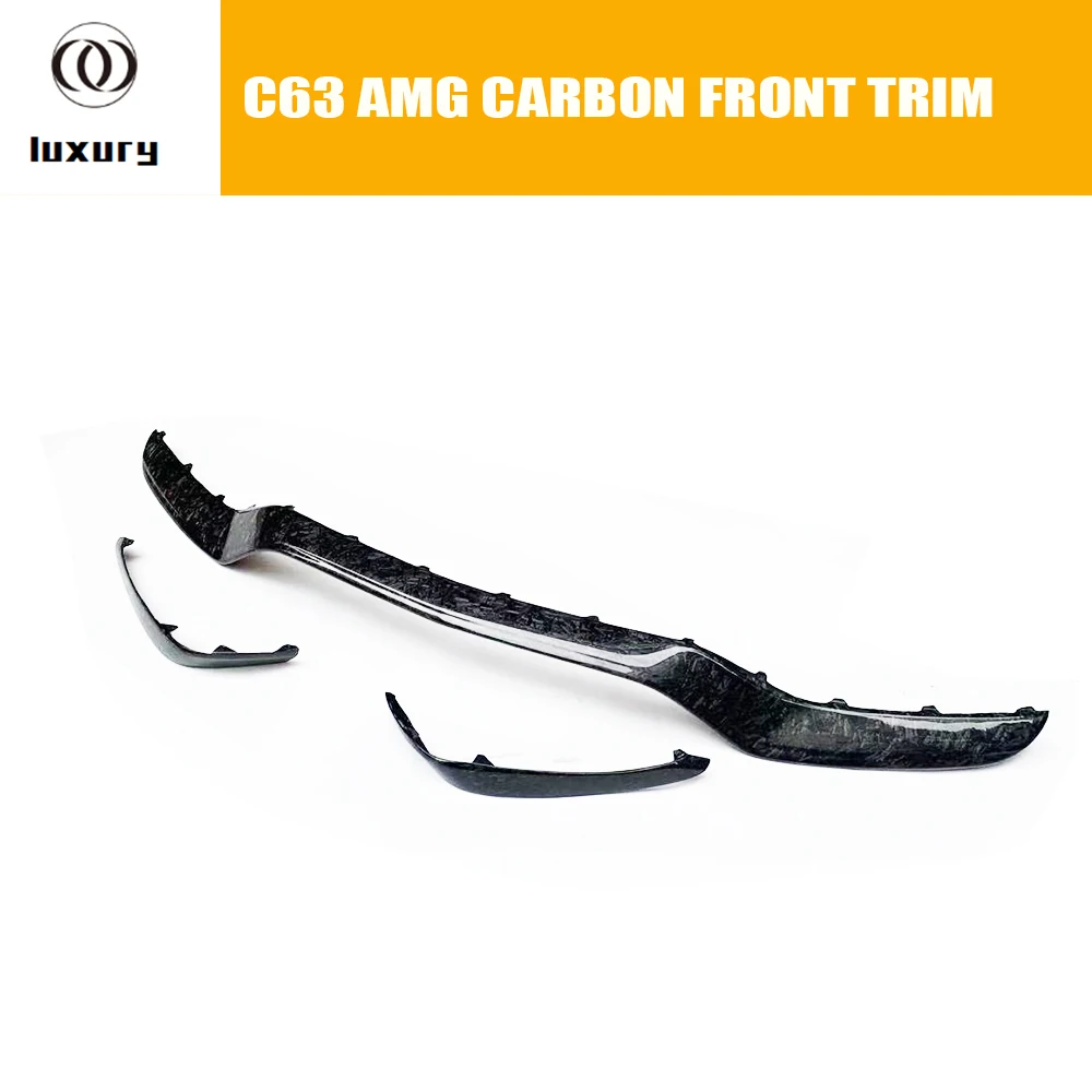 Replaced Style Carbon Fiber Front Bumper Chin Lip for Benz W205 C205 S205 C63 & C63s AMG Sedan Coupe Wagon 2015 - 2022