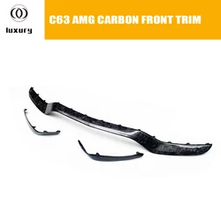 Replaced Style Carbon Fiber Front Bumper Chin Lip for Benz W205 C205 S205 C63 & C63s AMG Sedan Coupe Wagon 2015 - 2022