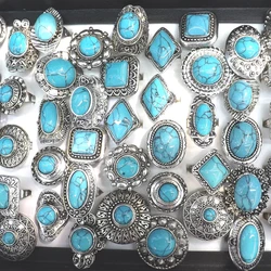 Retro Turquoises Rings Adjustable Bohemian Rings 50pcs/Lot Wholesale