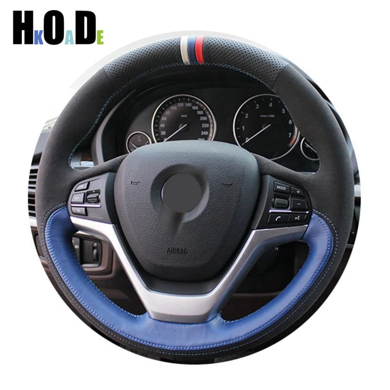 

Black Suede Leather Hand-stitched Car Steering Wheel Cover for BMW F20 2012-2018 F45 2014-2018 F30 F31 F34 2013-2017 F32