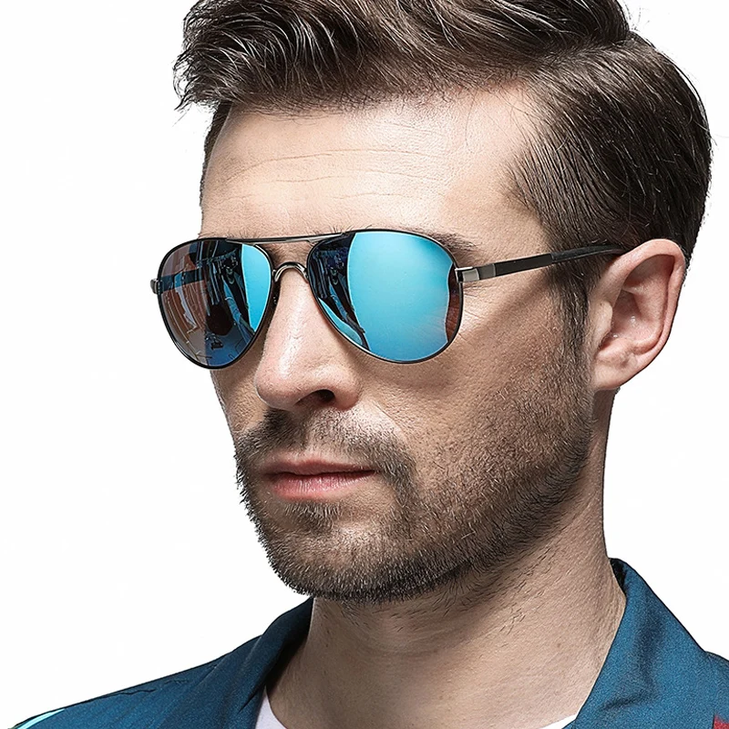 Neue Design Outdoor Sport Pilot Polarisierte Sonnenbrille Männer Frauen Anti-Glare Fahren Gläser Trendy Shades Spiegel Objektiv sonnenbrille – Detail 1