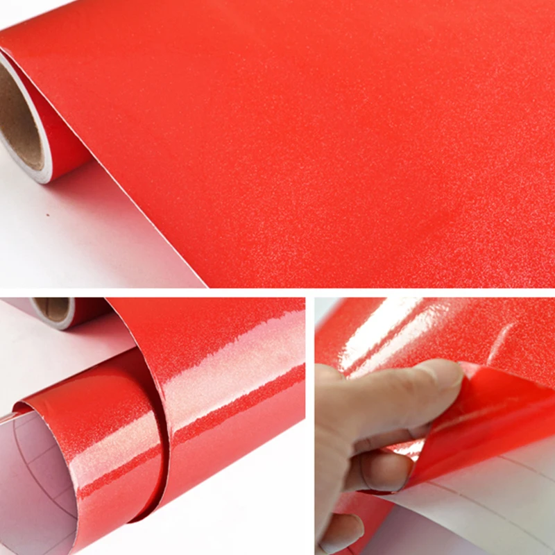 Wokhome Solid Color Pearly Vinyl Wallpaper Self Adhesive Waterproof Oil Proof Sticker Furniture Renovation Stickers Kitchen