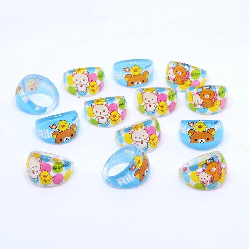 20pcs anello dell'orso lotti misti anelli per bambini simpatico cartone animato Rilakkuma anello animale bambini ragazze gioielli regali per feste all'ingrosso