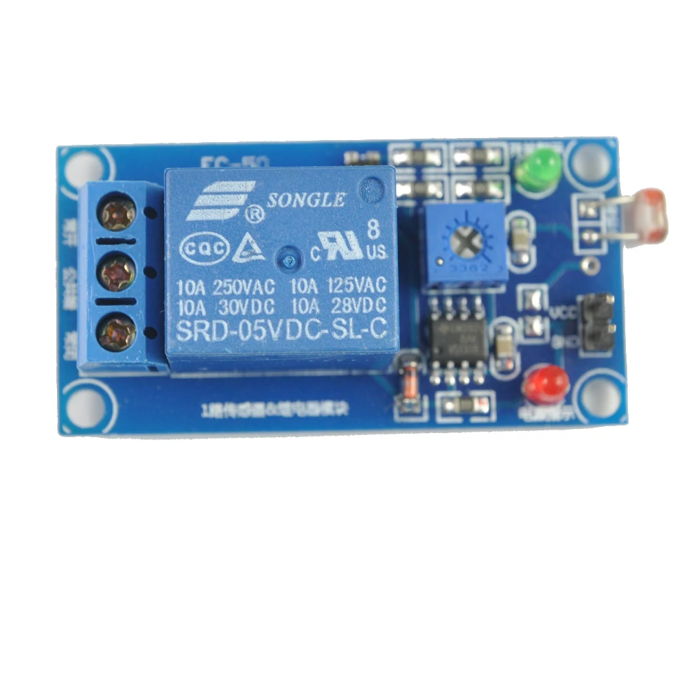 Modulo relè 5 canali DC 5V 1 canale con sensore fotoresistore LM393 per Arduino