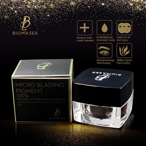 Imagen 2 del producto BIOMASER-tinta de Microblading para tatuaje, pigmento de maquillaje permanente para delineador de cejas y labios, Material vegetal 100%
