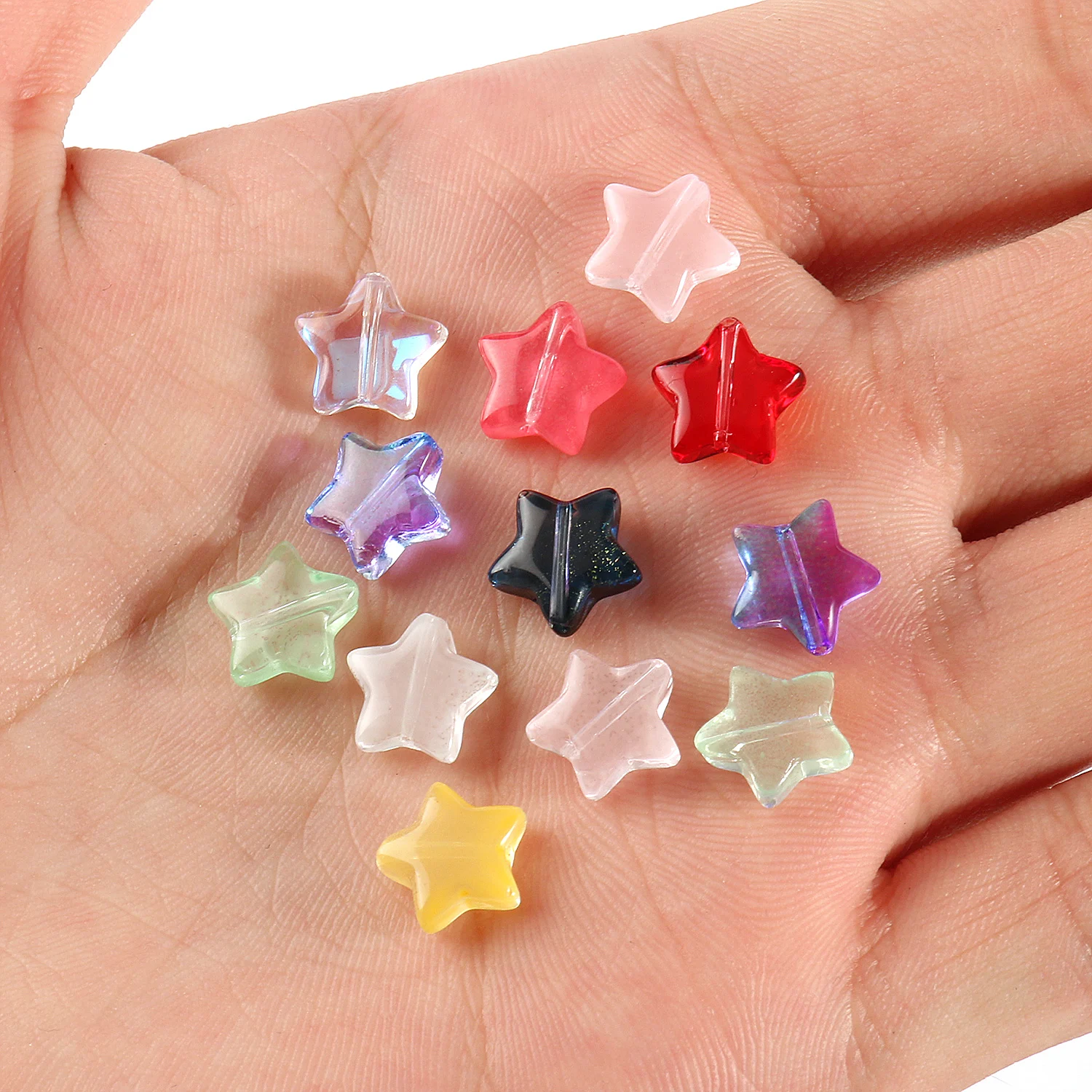 Multiple Colors Lampwork Beads Five Pointed Star Shape Glass Beads for DIY Bracelet Jewelry Making Accessories 10x10mm 20pcs/lot