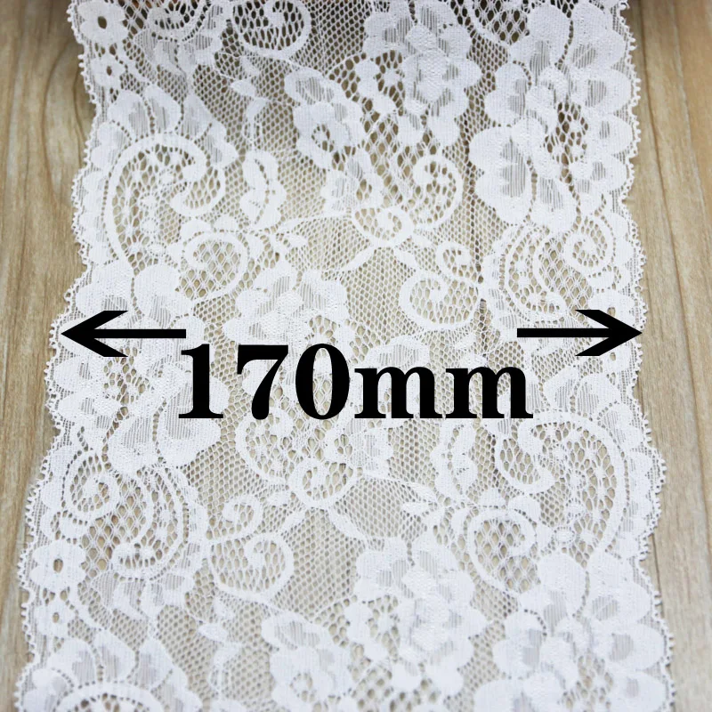 (3 meters/lot) 17cm white elastic lace Fabric French hollow underwear stretch lace Trim DIY