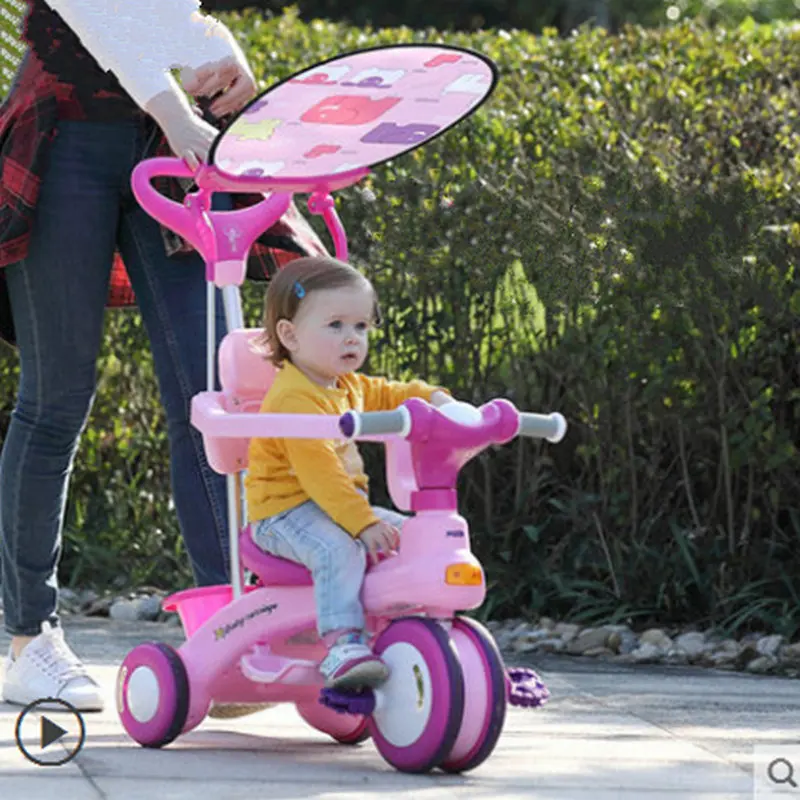 2 in 1 Kids Tricycle Scooter with Canopy, Twins Tricycle Scooter can spilt, Musical Tricycle for Two Kids, Double Kids Ride Car