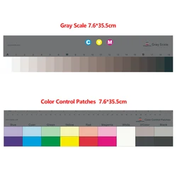 Gray Scale and  Color Control Patches 76X355X0.25mm 2 pcs set Test Chart Checker Customized Determine Color Balance of Camera