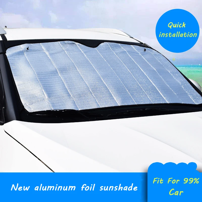 New Aluminum foil Universal Car Front Windshield Sunshade Insulation Sunshade Snow Cover Foldable Sunshade Sunscreen