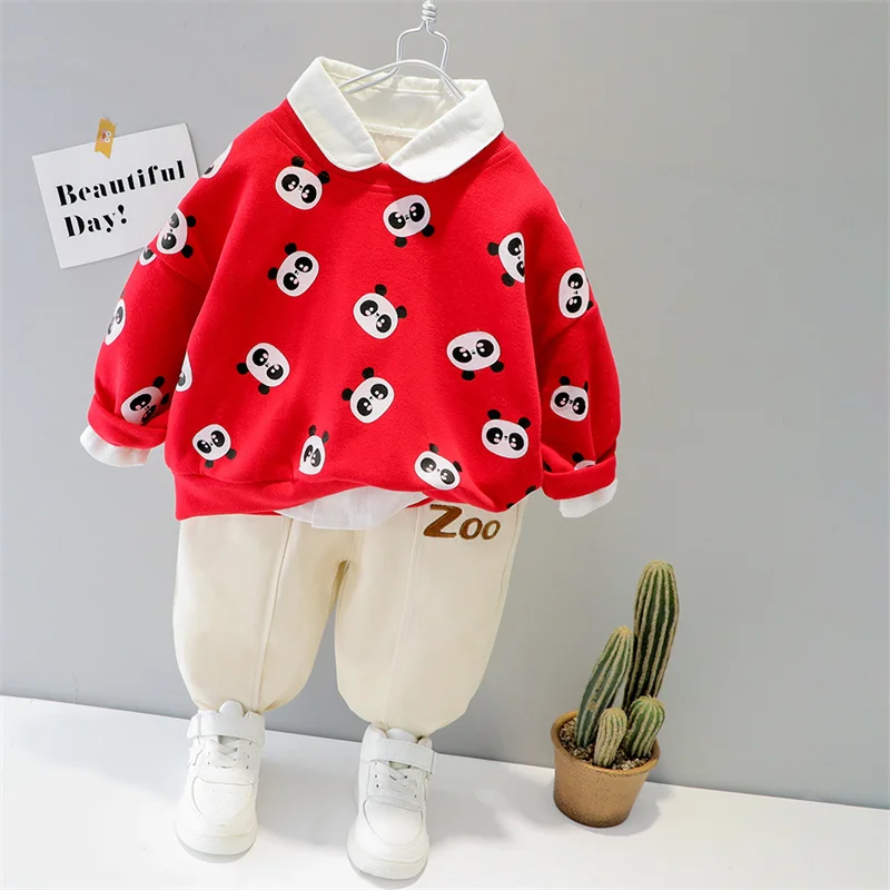 Boys Girls Sets Kids Tracksuit Spring Autumn 2023 New Fashion Cartoon Bear Top Pants Suits Clothes Baby Clothing 1 2 3 4 Years