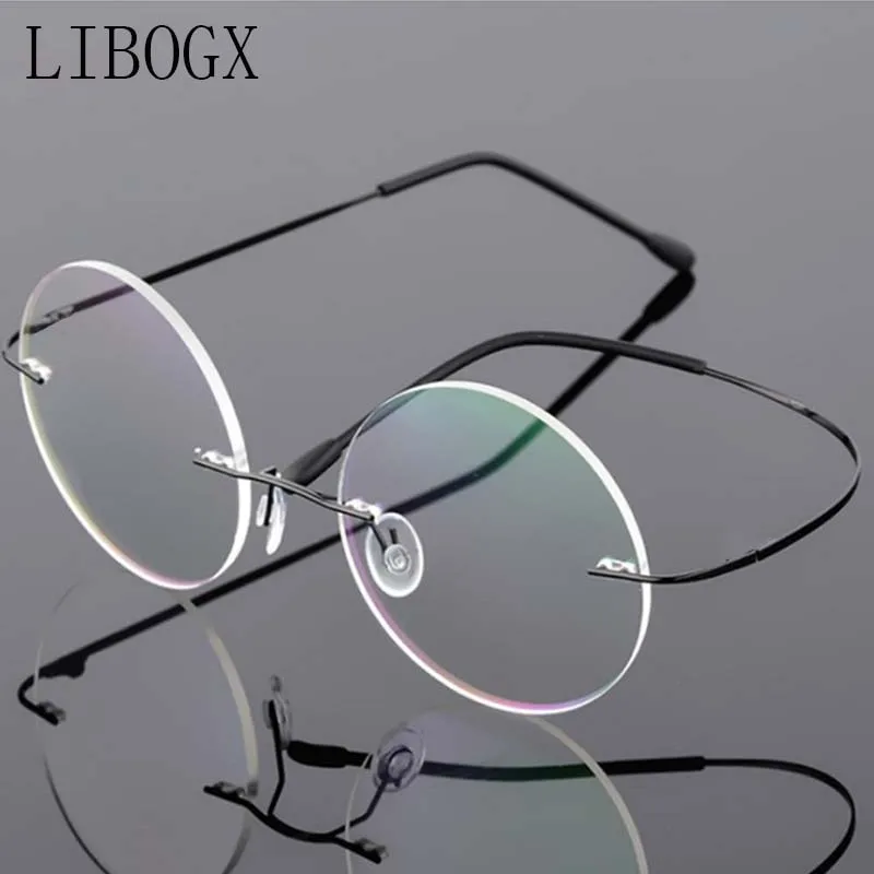 Ultra Light Frameless Both men and women Reading Glasses Fashion Round Frame Against anti Blue-ray Radiation  +2.00 +2.50 +3.0