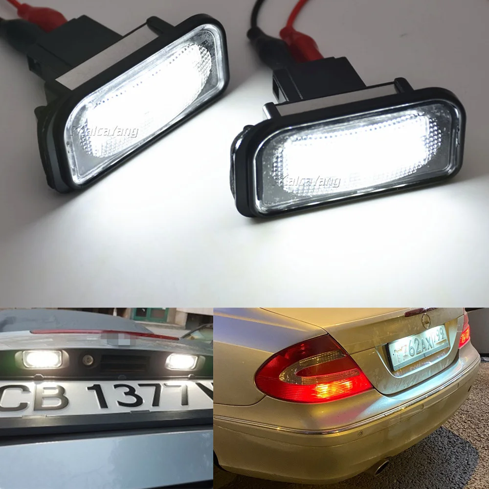 2x For Mercedes Benz C CLK Class W203 C209 W209 Canbus LED License Plate Lights Car Luz Number Plate Lamps Replacement NO Error