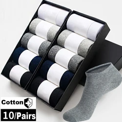 10 Paar hochwertige Herren-Söckchen, Sommer-Baumwolle, Schwarz, Weiß, Business, Freizeit, Sport, Socken für Herren, Kleid, Geschenke, Sox, Größe 44–48