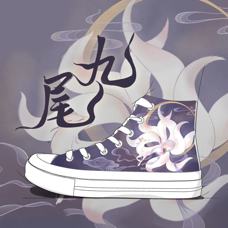 Amy and Michael Original Design Chinoiserie Myth Hand Painted Canvas Shoes Fashion Women High Top Sneakers Woman Vulcanize Shoes