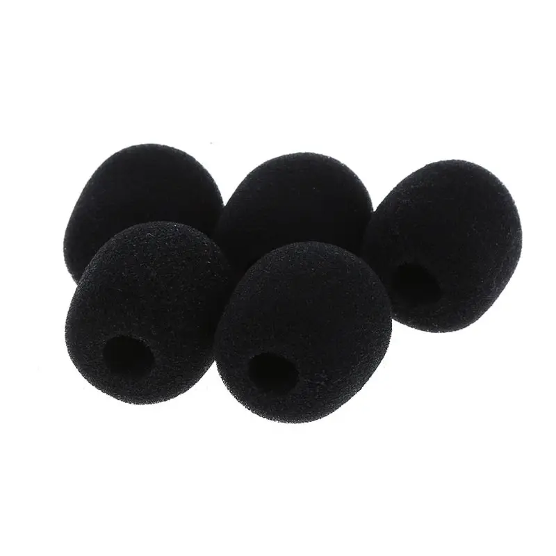 ميكروفون الإسفنج غطاء مايك مكبر الصوت غلاف رغوة كم غمد سترة سوداء 5 قطعة
