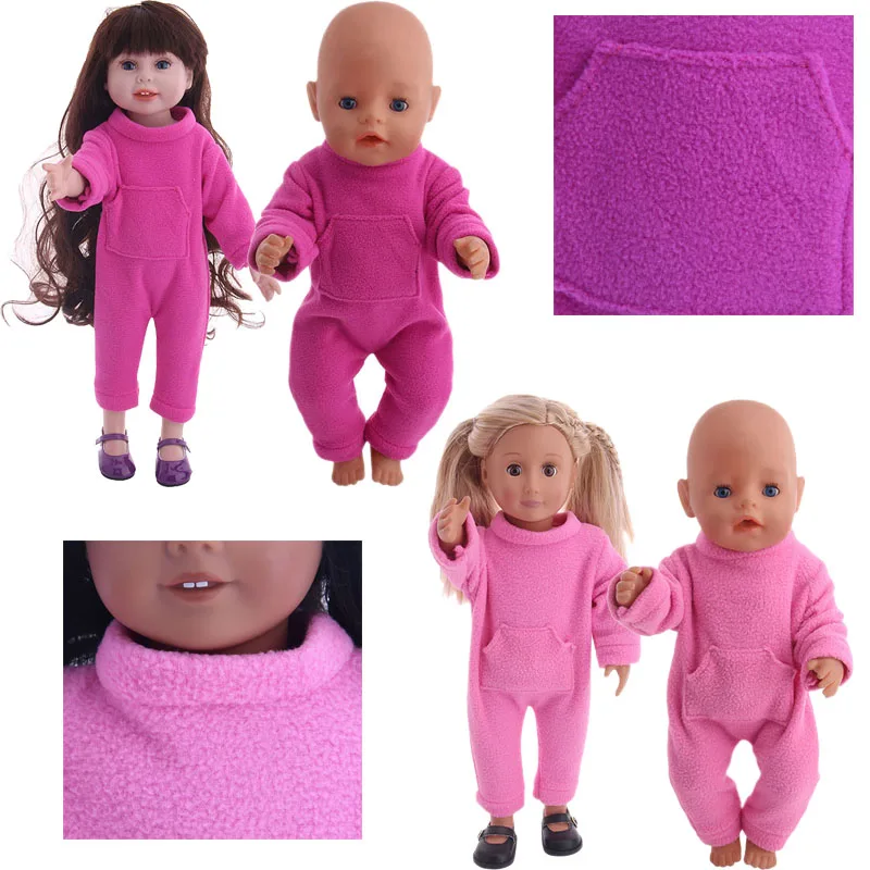 Doll Clothes Daily Casual Wear Plush Material For 18 Inch American Doll & 43 Cm New Born Baby Items,Our Generation,Gift For Girl