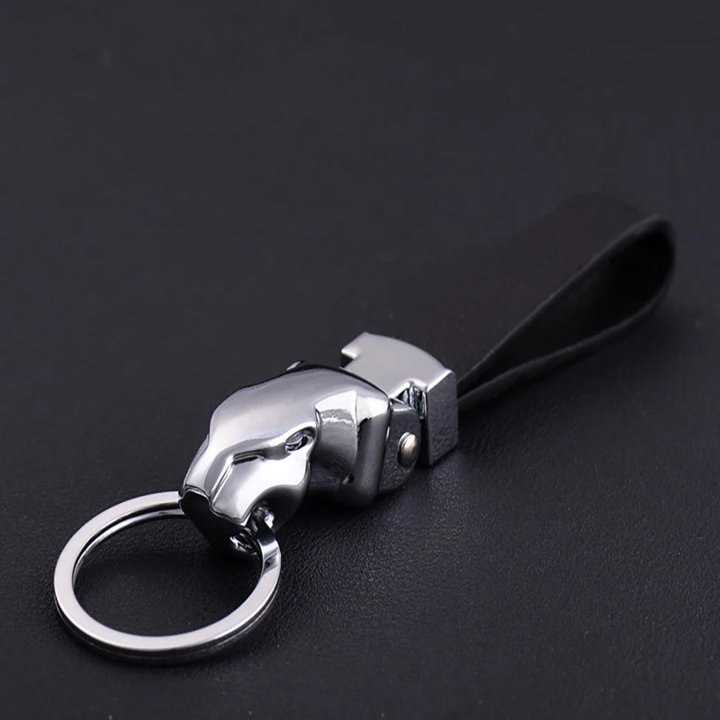 Luxury Car Key Chain Men Women KeyChain High-Grade Leopard for Key Rings Purse Charm Bag Pendant Leather Rope Fathers Day Gift