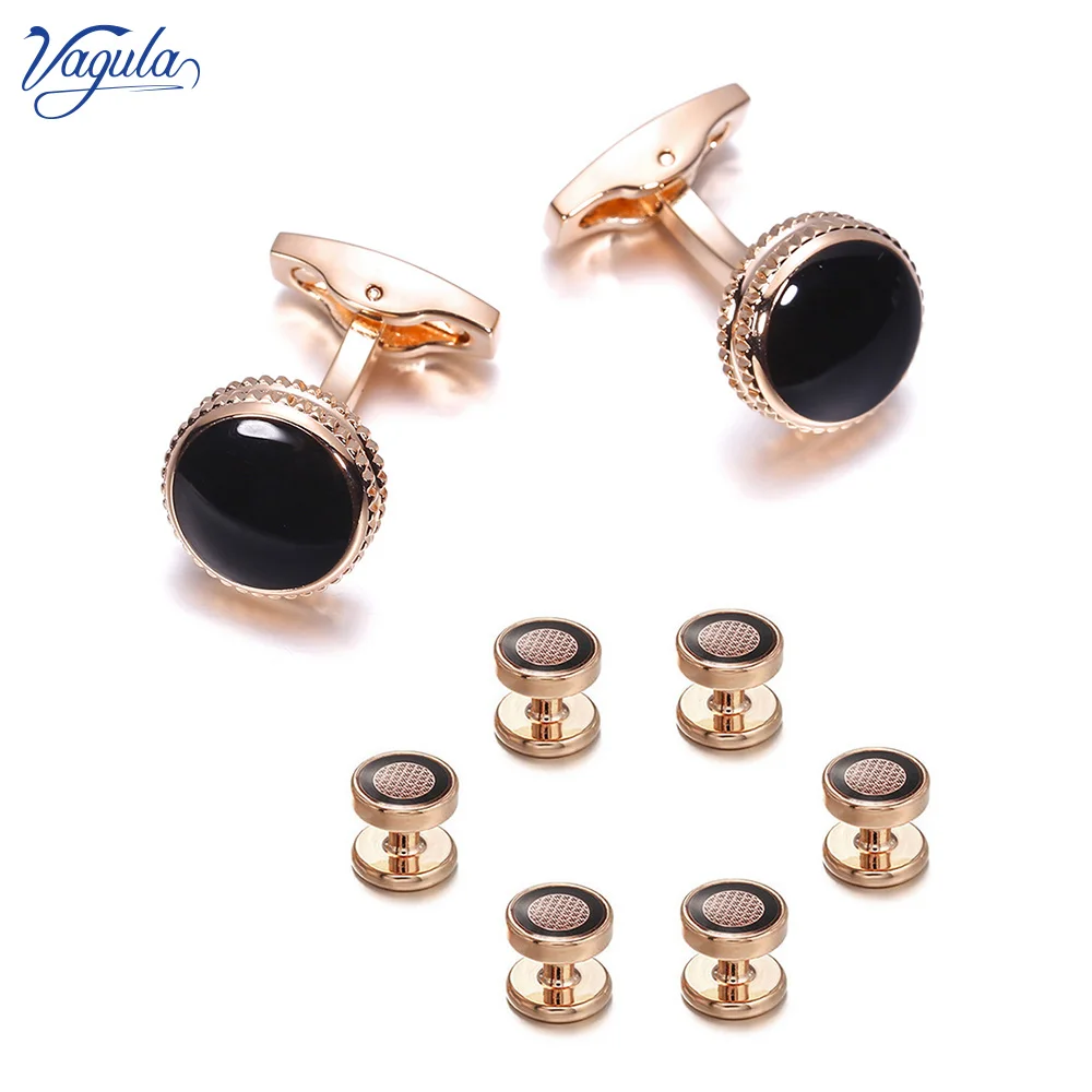 

VAGULA Spinki Cufflink Stud in 8pcs Set Classic Gemelos Tuxedo Collar Stud S26